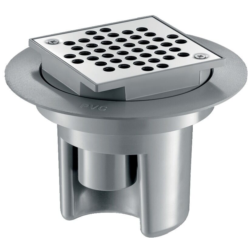 Siphon De Sol Pvc Avec Platine À Grille Inox Siphon De Sol