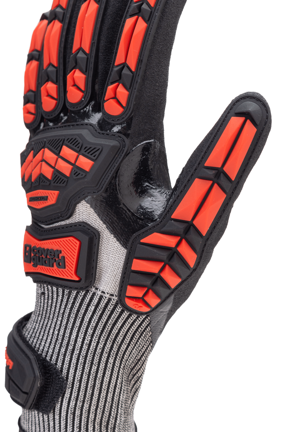 Gants Anti Coupure Eurocut Impact Rouge Double Enduction Nitrile Noir