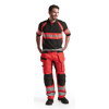 Polo de travail haute visibilité anti-UV 3338 - Noir/Rouge fluo image 2