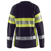 T-shirt de travail manches longues retardant flamme femme 3494 - Marine/Jaune fluo image 1