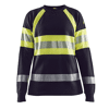 T-shirt de travail manches longues retardant flamme femme 3494 - Marine/Jaune fluo image 0