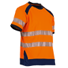 T-shirt de travail MC MAILLE HV LAMPION - MARINE/ORANGE FLUO image 0