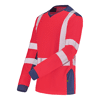T-SHIRT MANCHES LONGUES FLUO SAFE XP ROUGE FLUO/BLEU MARINE image 0