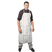 Lot de 50 - Tablier jetable doublen enduction PVC - Blanc image