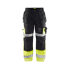 Pantalon de travail artisan haute visibilité 1508 - Noir/Jaune fluo image 0