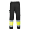 Pantalon combat Hi-Vis Bicolore Coton 190g Jaune/Noir image 0