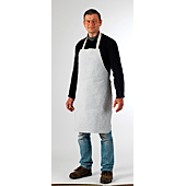 Tablier cuir soudeur blanc, croûte vachette, 90x60 cm image
