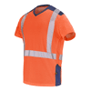 T-SHIRT MANCHES COURTES FLUO SAFE XP ORANGE FLUO/BLEU MARINE image 0
