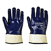 Gants Nitrile tout enduit manchette Marine image