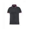 Polo de travail stretch manches courtes femme MC WAY - Gris/Fuchsia image 0