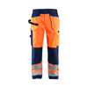 Pantalon de travail artisan haute visibilité 1533 - Orange fluo/Marine image 0
