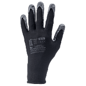 Gants Manutention polyester noir paume enduite nitrile gris image