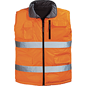 HI-WAY Gilet de travail d'hiver sans manche réversible Orange FLuo image