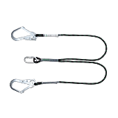 Longe double de retenue corde tressÃ©e avec 2 connecteurs acier ouverture 50mm CYDONIA 1,5 m - EN354 image