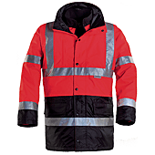HI-WAY Parka multicouches 4 en 1 de pluie travail Rouge FLuo image