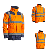 KANATA Parka multicouches 4 en 1 de pluie travail Orange FLuo image