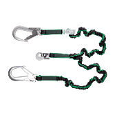 Longe à absorbeur sangle élastique avec énergie d'absorbeur intégré et 2 connecteurs aluminium ouverture 60mm image