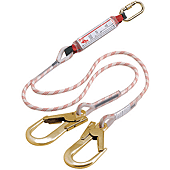 Longe double à absorbeur corde tressée avec 2 connecteurs aluminium ouverture 60mm - EN355 image