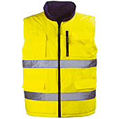 HI-WAY Gilet de travail d'hiver sans manche réversible Jaune FLuo image
