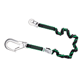 Longe à absorbeur sangle élastique avec énergie d'absorbeur intégré et 2 connecteurs aluminium ouverture 60mm image