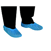 (Lot de 10) Surchaussures jetable Polyéthylène Bleu - 100 pièces - Polyethylene chloriné gauffré image