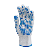 (Lot de 12) Gants Manutention coton/polye tric - picots rouges 2 faces image