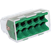 Connecteur transparent/vert 10 pÃ´les- Carton de 1000 piÃ¨ces image