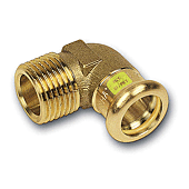 Raccord coude 90° en cuivre à sertir M/F fileté - SANHA-Press Gas série 11092g-F image