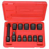 Coffret de douilles Ă chocs 6 pans 1/2'' - 10 douilles, cardan, rallonge - 12pcs image