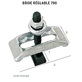 Bride réglable 700 avec vis et écrou image