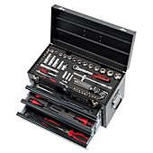Coffre à outils ULTIMATE équipé - 3 tiroirs et plateau - 114 pcs image