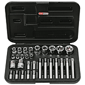 Coffret TORX® percé, 1/4'' - 3/8'' - 1/2'' - E4 à E24 - T20 à T55 - 30 pcs image
