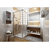 Paroi de douche accès d'angle-semi cadré Ancoswing - profilé blanc image