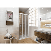 Porte de douche 3 vantaux coulissants Ancoswing - profilé blanc - ep 3mm image