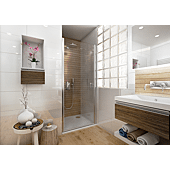 Porte pivotante Ancosmart - Argent poli brillant - ep 6mm - hauteur 2m image