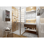 Paroi mobile complémentaire walk-in Ancocombi - profilé argent - 400x2000x6mm image