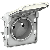 Prise de courant étanche 2P+T Plexo composable IP55 16A 250V - blanc image