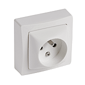 Prise de courant 2P+T - appareillage en saillie complet - blanc image