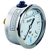 Manomètre bain d'huile inox - raccord axial 8x13 - cadran Ø63mm image