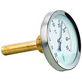 Thermomètre bimétallique à cadran avec plongeur horizontal image