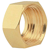 Écrou 6 pans collet battu laiton image