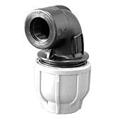 Coude polypropylène 90° à serrage extérieur - Taraudé Femelle image