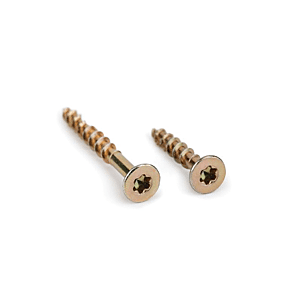 Vis à bois bichromatée à haut rendement - Tête Fraisée - Filetage partiel - Epreinte Torx - Pointe anti-fendage image