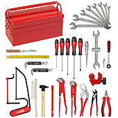 Composition d'outils Sanitaire-Chauffage en caisse métallique - 47 pièces image