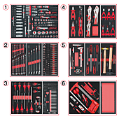 Composition d'outils 6 tiroirs pour servante, 455 pièces image
