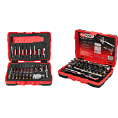 Jeu d'embouts et douilles 1/4" + Coffret d'extraction pour vis TORX® et 6 pans image