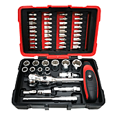 Coffret de douilles et embouts ULTIMATE 1/4'', 52 pièces avec cliquet MODIFIX image