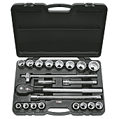Coffret de douilles 12 pans en pouces et accessoires 3/4'', 21 pièces image