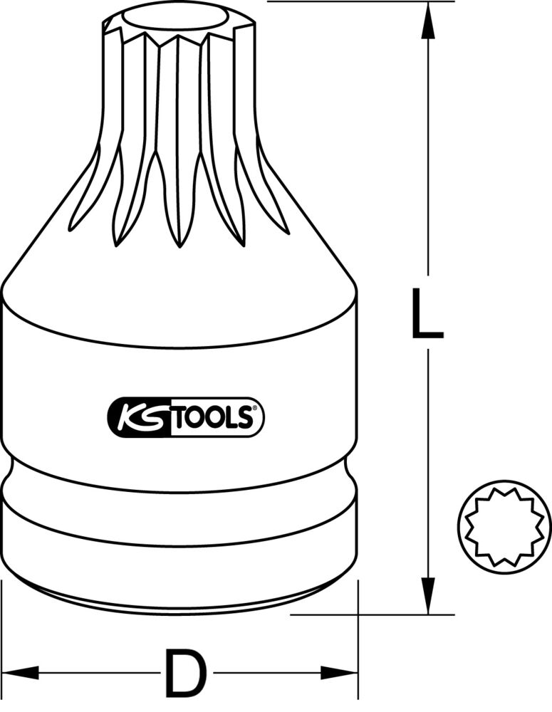 KS Tools 515.1161 Douille à chocs XZN M14 
