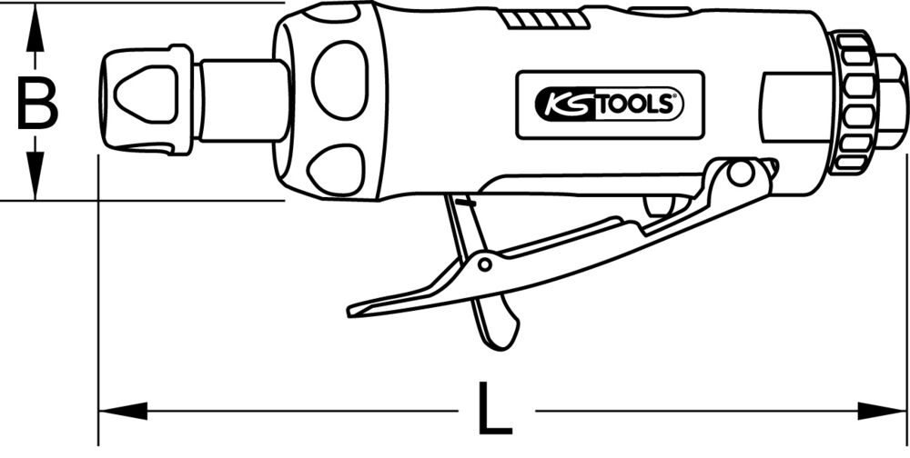 KS Tools 515.5030 Mini meuleuse axiale pneumatique slimpower Rouge/Noir 